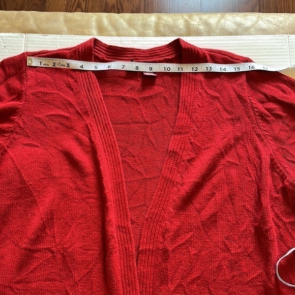 Merona-size XL-Red Long sleeve cardigan sweater. 55% acrylic, 45% cotton. - Picture 5 of 7